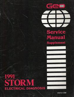 1991 Geo Storm Electrical Diagnosis Service Manual Supplement