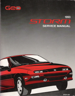 1993 Geo Storm Factory Service Manual