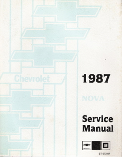 1987 Chevrolet Nova Factory Service Manual