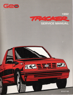 1992 Geo Tracker Factory Service Manual