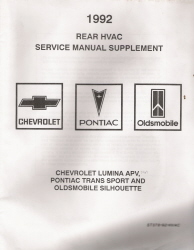 1992 Chevrolet Lumina APV, Pontiac Trans Sport & Oldsmobile Silhouette Rear HVAC Service Manual Supplement