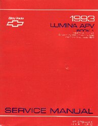 1993 Chevrolet Lumina APV Factory Service Manual - 2 Volume Set