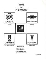 1993 GM W Platform Service Manual Supplement - Regal, Lumina, Cutlass Supreme, Grand Prix