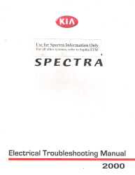 2000 Kia Spectra Factory Electrical Troubleshooting Manual