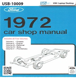 1972 Ford Lincoln Mercury Factory Shop Manual USB