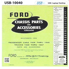 1928 - 1948 Ford Car and Truck Factory Master Parts and Accessories Catalog USB