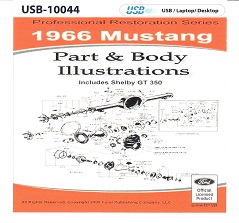 1966 Ford Mustang Factory Part & Body Illustrations on USB