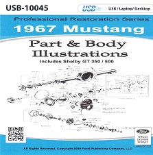 1967 Ford Mustang Factory Part & Body Illustrations USB