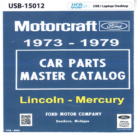 1973 - 1979 Ford, Lincoln & Mercury Cars Master Parts Catalog on USB