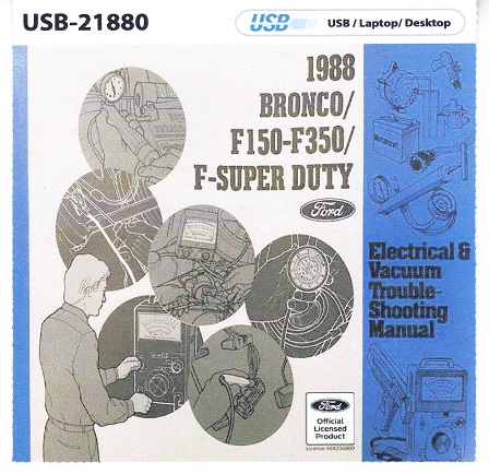 1988 Ford F150, F250, F350 & Bronco Electrical & Vacuum Troubleshooting Manual on USB