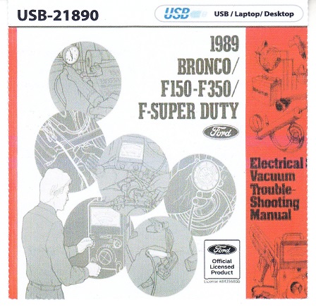 1989 Ford F150, F250, F350 & Bronco Electrical & Vacuum Troubleshooting Manual on USB