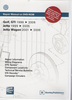 1999 - 2006 Golf, GTI, Jetta: Official Factory Repair Manual on DVD