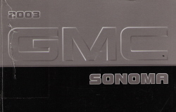 2003 GMC Sonoma Truck Owner's Manual
