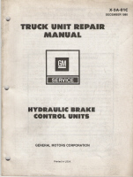 1979 GM Truck Unit Repair Manual - Hydraulic Brake Control Units