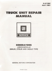 1981 GM Truck Unit Repair Manual Generators