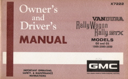 1972 GMC Vandura, Rally Wagon, Rally STX Owner's and Driver's Manual