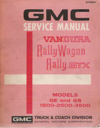1972 GMC Vandura, Rally Wagon and Rally STX Factory Service Manual