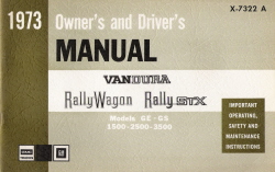 1973 GMC Vanudura, Rally Wagon, Rally STX Owner's and Driver's Manual