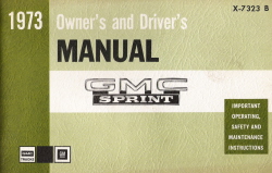 1973 GMC Sprint Owner's and Driver's Manual