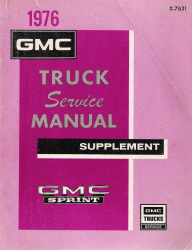 1973 - 1976 GMC Sprint Truck Service Manual Supplement