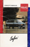 1989 GMC Safari Owner's Manual