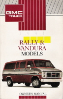 1991 GMC Rally & Vandura Models Owner's Manual