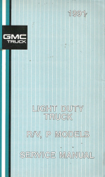 1991 GMC R/V and P Series Light Duty Truck Factory Service Manual