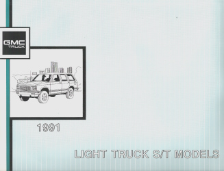 1991 GMC Light Duty Truck S/T Models Factory Electrical Diagrams and Diagnosis Manual