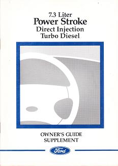 1999 Ford 7.3L Powerstroke Diesel Factory Owner's Guide Supplement