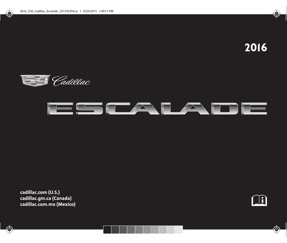 2016 Cadillac Escalade Owners Manual Portfolio 