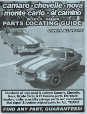 Chevrolet (All Years) Camaro, Chevelle, Nova, Monte Carlo, El Camino, Chevy II, Malibu Parts Locating Guide