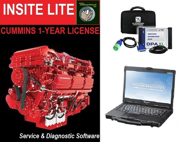 Cummins Insite Lite v8.9 Software DPA-XL Adapter & Panasonic CF-53 Laptop + Tech Support