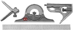 4 Pc Combination Square/Protractor/Center Gage/Rule