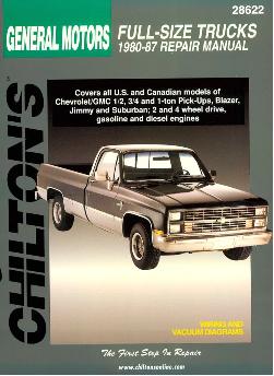 1980 - 1987 1/2 3/4 1 Ton Chevy/GMC PickUp Blazer, Jimmy Suburban Chilton Manual