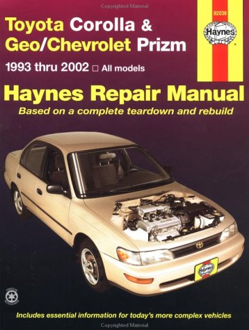 1993 - 2002 Toyota Corolla, Geo/Chevy Prizm, Haynes Repair Manual 