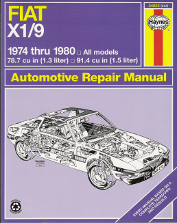 1974 - 1980 Fiat X1/9 Repair Manual