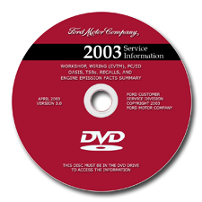 2003 Model Year Ford / Lincoln / Mercury Factory Service Information DVD-ROM