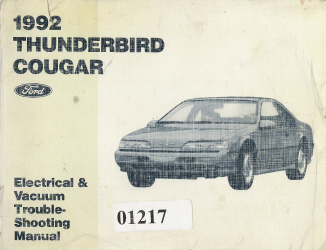 1992 Ford Thunderbird / Mercury Cougar Electrical and Vacuum Troubleshooting Manual