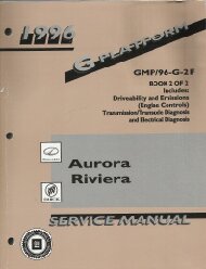 1996 Oldsmobile Aurora & Buick Riviera (G Platform) Service Repair Manual - 2 Vol. Set
