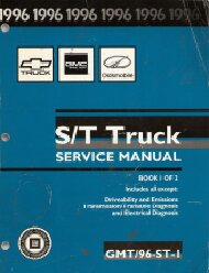 1996 Chevrolet S10, Blazer, GMC S15, Sonoma, Jimmy, Envoy & Oldsmobile Bravada (S/T Platform) Truck Factory Service Manual - 2 Volume Set
