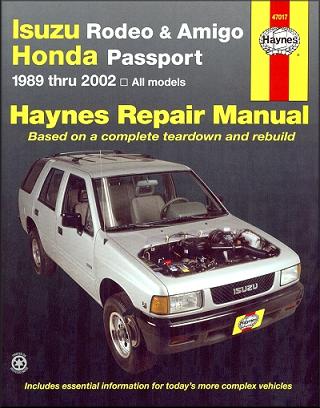 1989 - 2002 Isuzu Rodeo Amigo, Honda Passport Haynes Repair Manual 