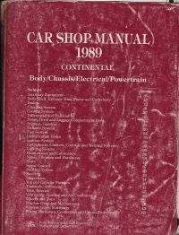 1989 Lincoln Continental Body, Chassis, Electrical & Powertrain Shop Manual