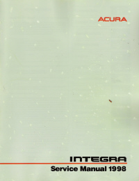 1998 Acura Integra Service Manual & 2000 Supplement Manual