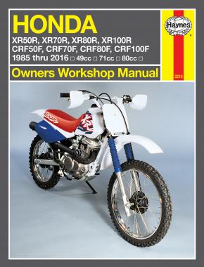 1985 - 2016 Honda XR50R - XR100R & CRF50F - CRF100F Haynes Repair Manual