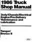 1986 Ford Truck Ranger & Bronco II Shop Manual