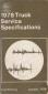 1978 Ford Truck Factory Service Specifications Book