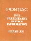 1985 Pontiac Preliminary Service Information Grand AM