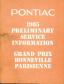 1985 Pontiac Grand Prix, Bonneville, Parisienne Preliminary Factory Service Information Manual