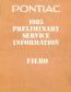1985 - Pontiac Preliminary Service Information Fiero