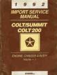1992 Dodge Colt / Eagle Summit / Colt 200 Service Manual Volume - 1